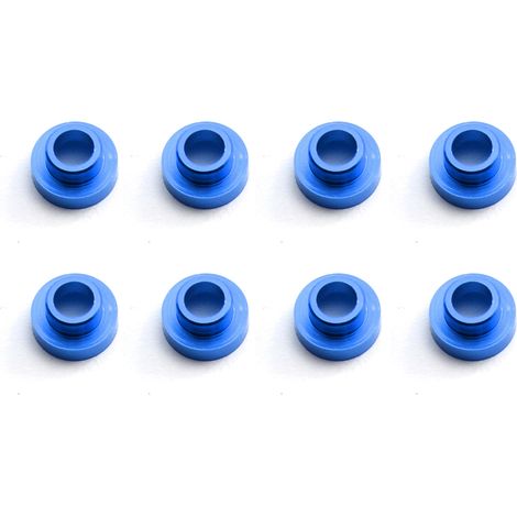 8 pièces M3 servo rondelle entretoise joint ensemble en alliage d'aluminium rondelles à contre-alésage pour télécommande voiture bateau Steerig engrenage diamètre extérieur 6.4mm/0.25 pouces-bleu (1/5)