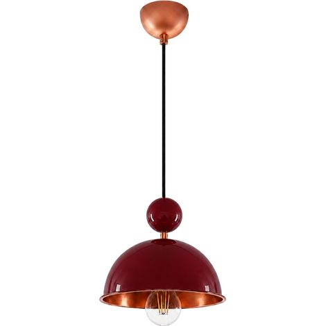 Lampe suspendue en métal "Bubble" - 21 x 21 cm - Bordeaux (1/4)