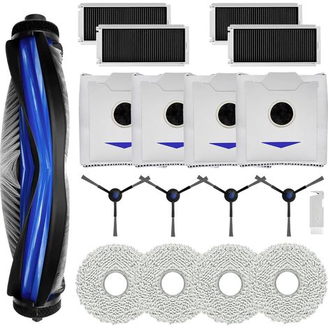 Ecovacs Deebot N30 Zubehörset, 1 Hauptbürste, 4 HEPA-Filter, 4 Wischpads, 4 Staubbeutel (1/5)
