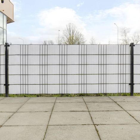 Paravents de balcon, lot de 10, blanc, 255 x 19 cm, en polyrotin