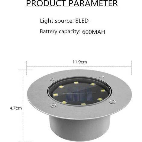 Spot LED encastrable dimmable étanche – Panneau solaire – Éclairage automatique nuit/jour – Installation facile pour extérieur (1/3)