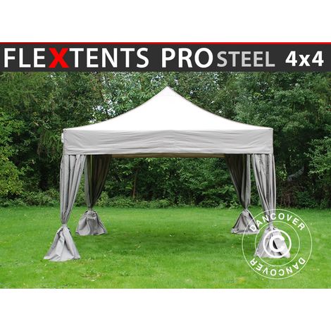Carpa plegable Carpa Rapida FleXtents PRO Steel 4x4m Latte, incl. (1/5)