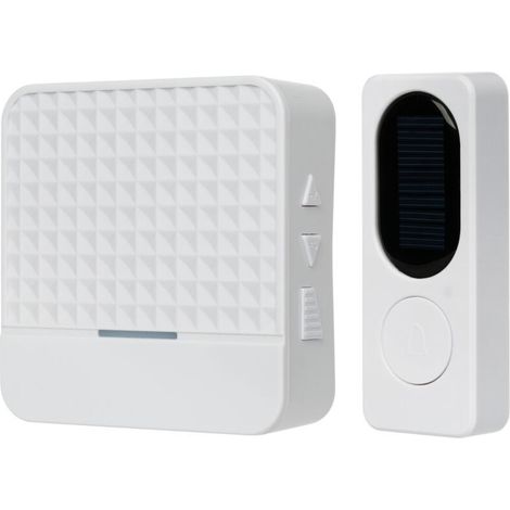 Système d'alarme de sonnette sans fil solaire étanche, portée de 300 mètres, 52 anneaux avec lumière LED (1/4)