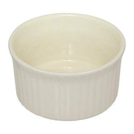 Ramequín de gres color beige, 9 cm de diámetro. (1/2)