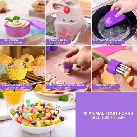 Boîtes à Bento 1300ml pour Enfants, 27Pcs Boîte à Lunch Lunch Box Anti-fuite Durable à 4 Compartiments pour Enfants Adulte (1/4)