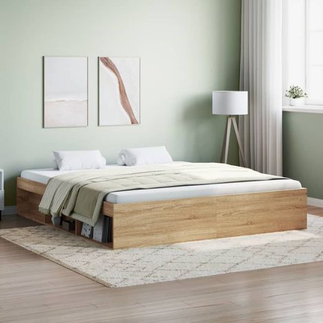 Lit double,Lit adulte,Cadre de lit chêne Sonoma 180x200 cm super king686573 (1/5)