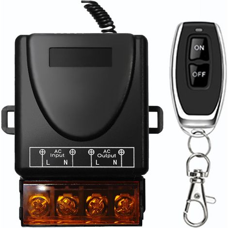 Interruptor inalámbrico universal de 30 A Control remoto con LED Módulo de relé para ventilador, luz de techo, lámpara Encendido/apagado remoto Automatización del hogar (1/5)