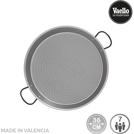 Polierte Stahl-Paella für Induktion und Glaskeramik ø36cm (7 Personen). Vaello