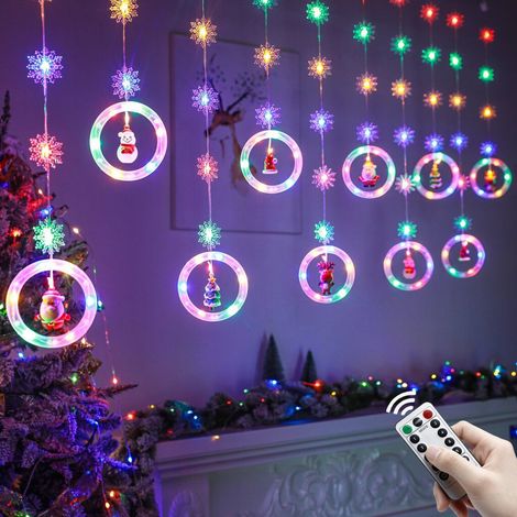 Guirlande lumineuse LED de 3 m pour l'extérieur et l'intérieur, rideau lumineux de Noël USB avec télécommande, étanche IP44, lumière colorée (1/5)