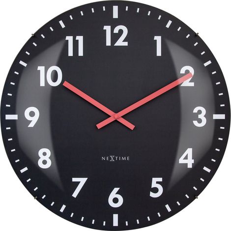 Grande Horloge Murale Silencieuse en Verre Bombé et Plastique 50 cm - 50 - PANGIVO