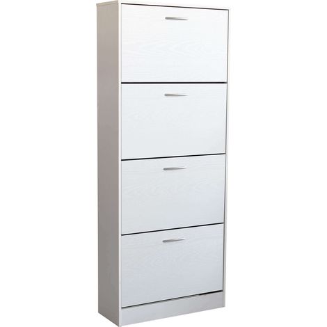 Scarpiera da interno con 4 sportelli a ribalta in legno Helena -  DarkGrey