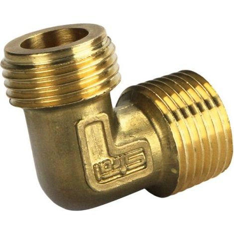 Gomito Doppio Maschio Ottone Giallo 1/2 Eurogas
