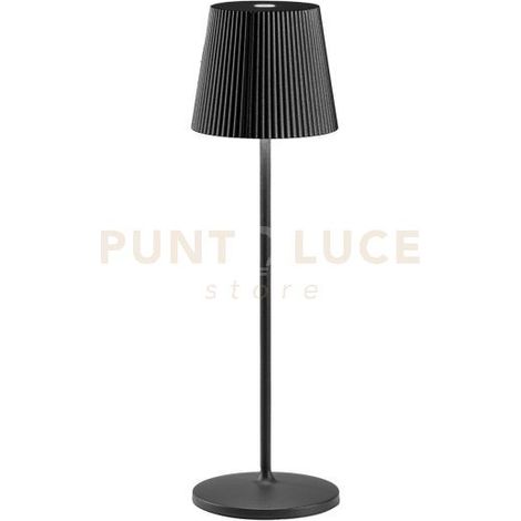 GLS055-  LAMPADA RICARICABILE A BATTERIA NERO A LED 3000K 240LM 3W