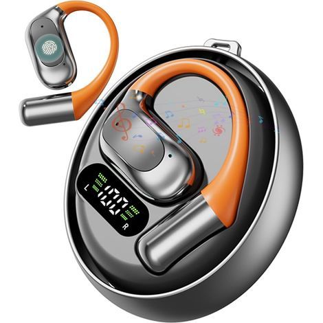 Applicable Ecouteur Traducteur Instantané,144 Langues Écouteurs Traducteur Temps Réel,Compartiment de charge Pivotant avec Affichage Numérique,AI Traducteur Vocal Instantané Bluetooth 5.4