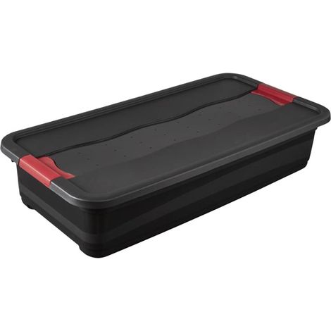 Contenedor de Transporte con Tapa y Cierre Deslizante, Extra robusta, 79,5 x 39,5 x 17 cm, 33 l, Eckhart, Gris Grafito (1/5)