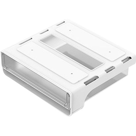 Lot de 1 tiroir de rangement sous bureau blanc, grande capacité 17cm, étagère adhésive en plastique pour téléphone, pièces, fournitures (1/5)