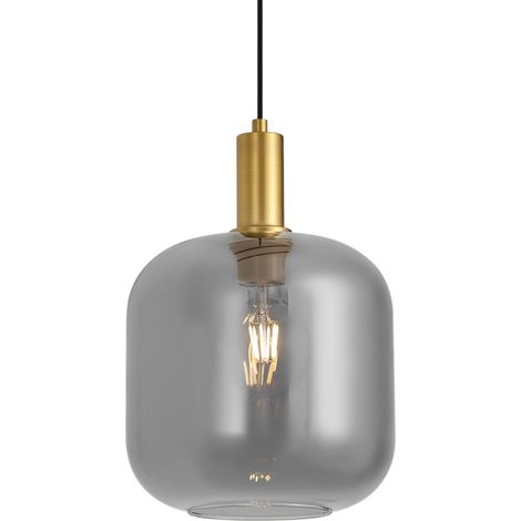 QAZQA Design-Pendelleuchte Messing mit Rauchglas für (1/5)