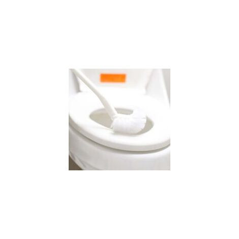 Scopa per WC, Scopa per WC portatile con lungo manico in plastica, Spazzole per pulizia e disinfezione efficaci, Accessori per il bagno - Crezuo (1/4)