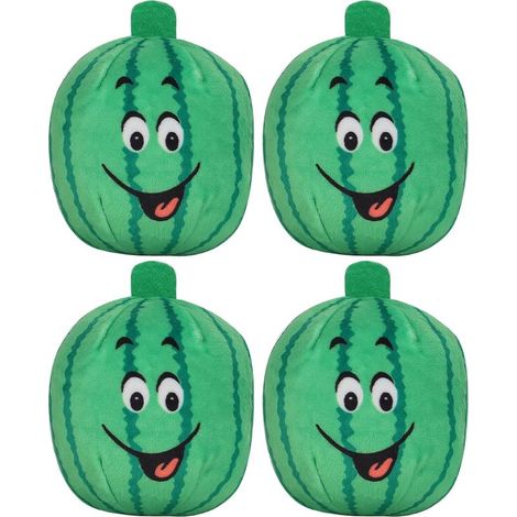 Jouets à mâcher en peluche en forme de pastèque pour chats et chiens, avec fonction sonore pour soulager l'ennui et encourager la mastication (ensemble de 4 pièces). (1/5)