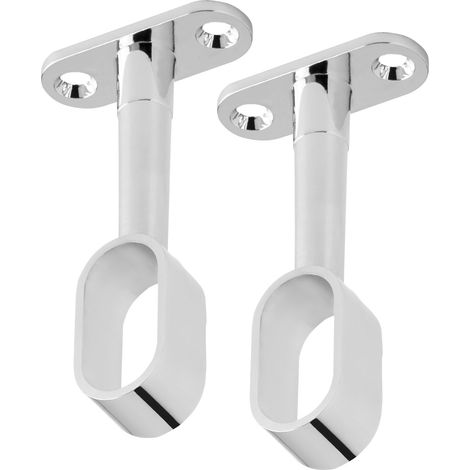 2 Stück Schrankstangen Mittelhalter für ovale Kleiderstangen (30 x 15 mm) Chrom poliert höhenverstellbarer Mittelträger 84 - 112 mm Kleiderstangenlager Schrankrohraufhänger von SOTECH