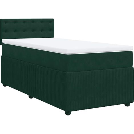 Maison Exclusive - Boxspringbett mit Matratze Dunkelgrün 100x200