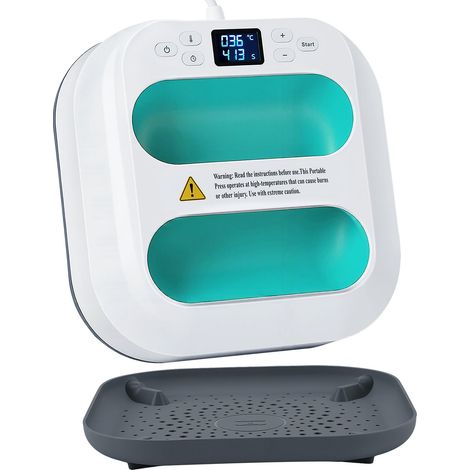 Jiubiaz Prensa de transferencia digital de 9x9 pulgadas y 1000 W para camisetas, textiles, láminas flexibles, láminas termotransferibles y sublimación, verde y blanco