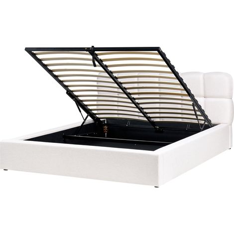 Ottoman Bed Fabric BASTON 160 x 200 cm (EU King Size) Off-White
