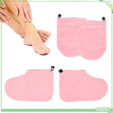 Accessoires SPA - FAFEICY - Kit gants et chaussons - Tissu pelucheux doux - Cordons réglables - Portable (1/5)