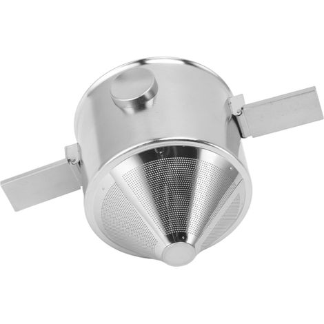Cafetière portable à filtre manuel en acier inoxydable, filtre à café conique réutilisable, pour la maison, les voyages et le bureau. (1/5)