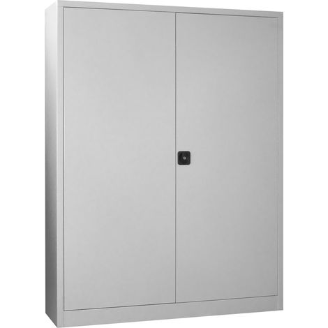 STIER Flügeltürenschrank, 1950x1500x400 mm, 4 Böden verzinkt, RAL 7035 (1/4)