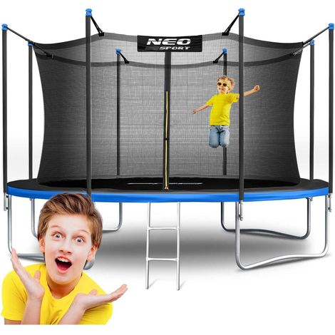 Trampolin für den Garten 13ft/404cm mit innerem Sicherheitsnetz und Leiter Neo-Sport