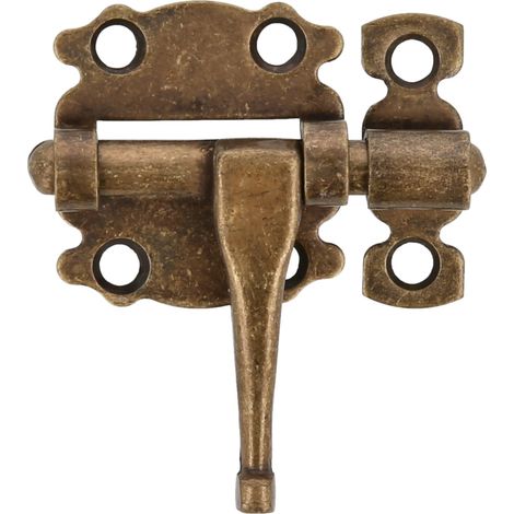 Loquete Superposé pour Portes et Meubles Mod. 484 Verrou de Sécurité pour Fermeture Horizontale Matériau Acier avec Axe en Zamak 40 mm Style Rustique Inclut la Quincaillerie Cuir (1/5)