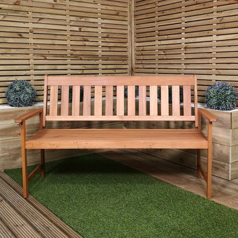 Cartmel 3 Seater Outdoor Wooden Garden Patio Bench (1/5)