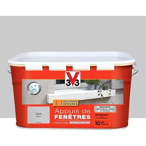 Peinture Façade Appuis de fenêtres V33 Gris Satin 2,5 L (1/2)