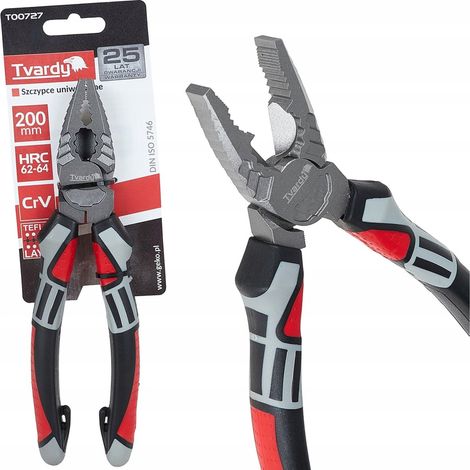 Pinza combinata a due componenti Tvardy T00727 da 200 mm in acciaio CrV