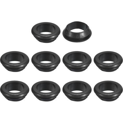 18 Pcs Rubber Grommets, 18mm Inner Diameter 22mm Drilling Hole Double Sided Round Plugs for Fire Screen Holes Electric Sheath, Black  Passe Câble en Caoutchouc Double Face, Bouchons de Trou Rond Joint (1/5)