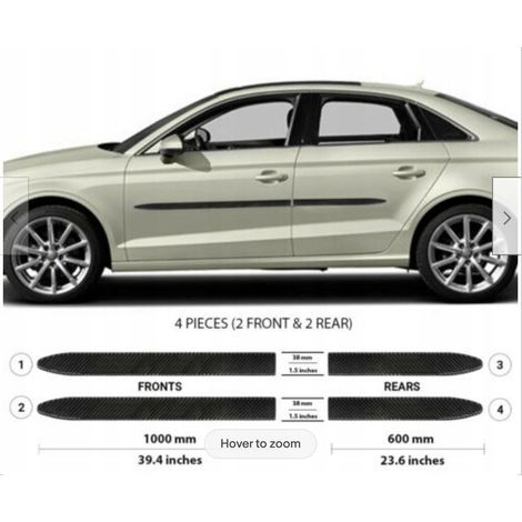 Moulures de porte latérales noires pour Audi A3 berline 2014+ (1/5)