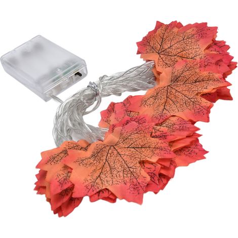 Guirlande lumineuse LED en forme de feuilles d'érable, décorations d'automne et de Thanksgiving, 3 m (9,8 pi), lumière chaude (1/5)