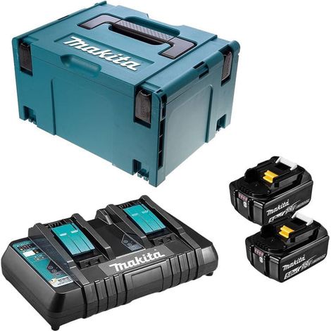 Pack 2 x BL1850 5Ah + Ladegerät DC18RD + Makpac MAKITA - 197629-2