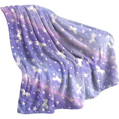 Couverture douce pour enfants motif licorne – Plaid lumineux 150 × 200 cm (1/4)