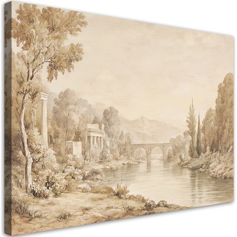 Tableau déco Paysage Sepia Vintage 100x70 (1/5)