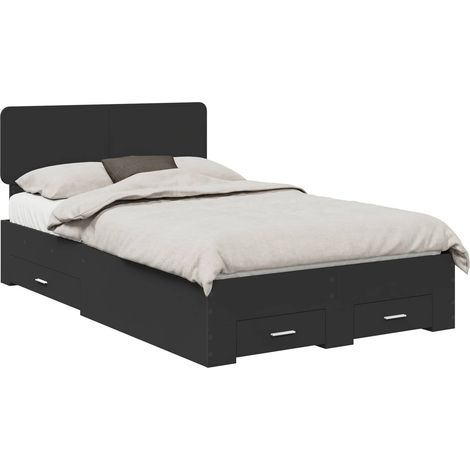 Estructura de cama Negro 135 x 190 cm Madera de ingeniería vidaXL