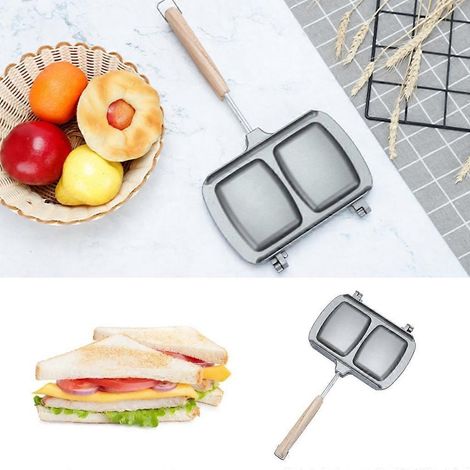 Moule à sandwich antiadhésif en alliage d'aluminium, facile à nettoyer, pour pain et barbecue. (1/4)