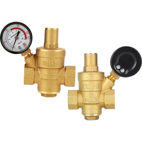 Régulateur de Pression d'Eau Laiton Ajustable DN15 avec Manomètre (1/5)