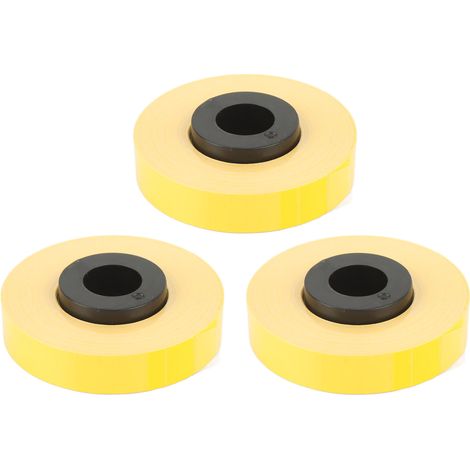 PET-Etikettenband, 3 Rollen, 8 m x 9 mm, reißfest, gelbe Nachfüllpackung für MAX LM 370 380 390 (1/5)