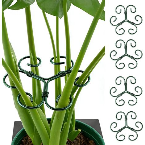 Monstera 4er-Pack Pflanzenständer aus Metall für Blumen, Rosen, Tomaten