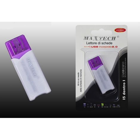 MaxTech - Maxtech Lto-sm001 Lettore Di Schede Card 5in1 Usb 2.0 Ms Sd Mmc Tf Ad Alta Velocita' - (1/5)