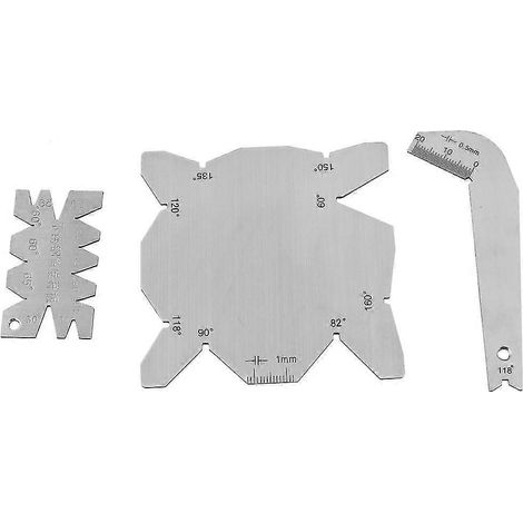 3-teiliges Set Winkelmesser aus Edelstahl, Bohrer-Schärfwerkzeug, Winkelmesser, manuelles Messwerkzeug (1/5)
