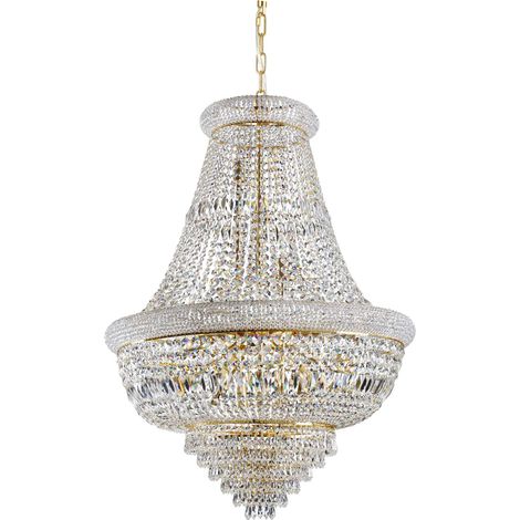 Lampadario Classico Dubai Metallo-Cristallo Ottone 24 Luci E14 (1/2)