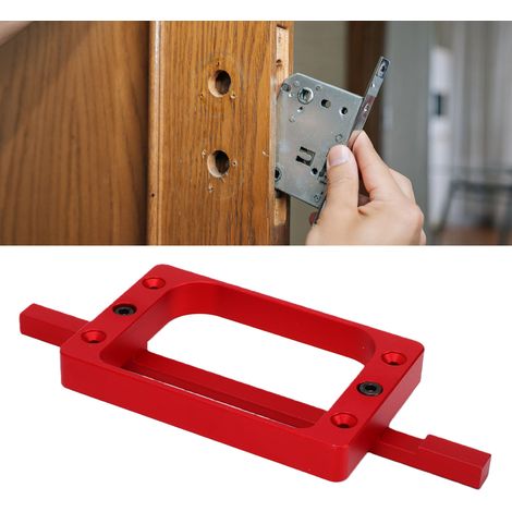 Gabarit de charnière de porte de taille fixe 3-1/2 pouces pour Kit de gabarit en alliage d'aluminium, mortaise de routeur rouge. (1/5)